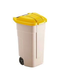 Rubbermaid - Mobiele container - 110 liter, geel deksel