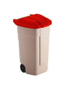 Rubbermaid - Mobiele container - 110 liter, rood deksel